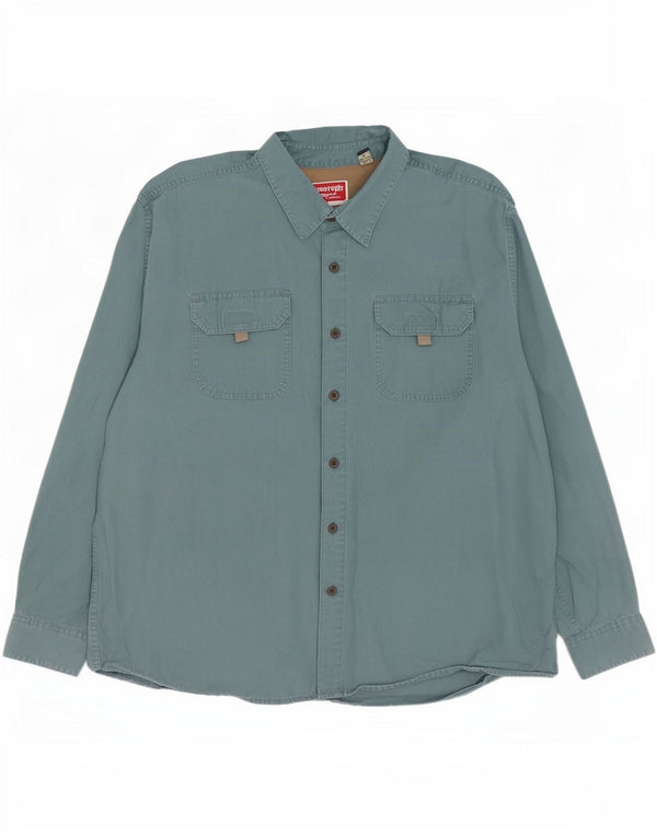 Wrangler Mens Shirt XL Blue Cotton
