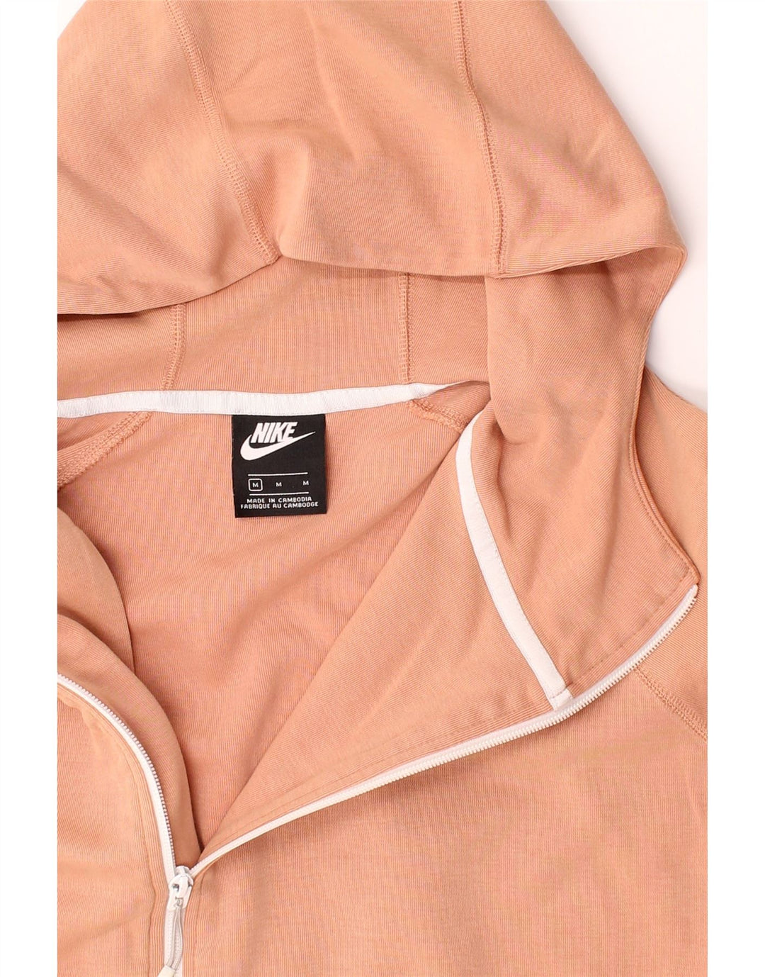 NIKE Womens Zip Hoodie Sweater UK 14 Medium Pink Cotton Vintage Nike and Second-Hand Nike from Messina Hembry 