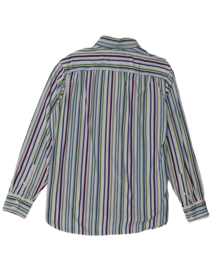 Camisa masculina Tommy Hilfiger grande listrada multicolorida de algodão
