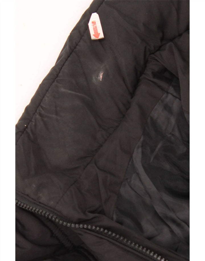 Jaqueta feminina acolchoada com capuz Marks & Spencer Reino Unido 12 poliéster preto médio