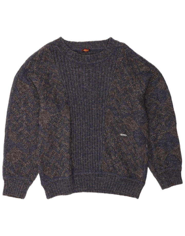 Suéter masculino Ellesse com gola canoa de lã azul marinho médio