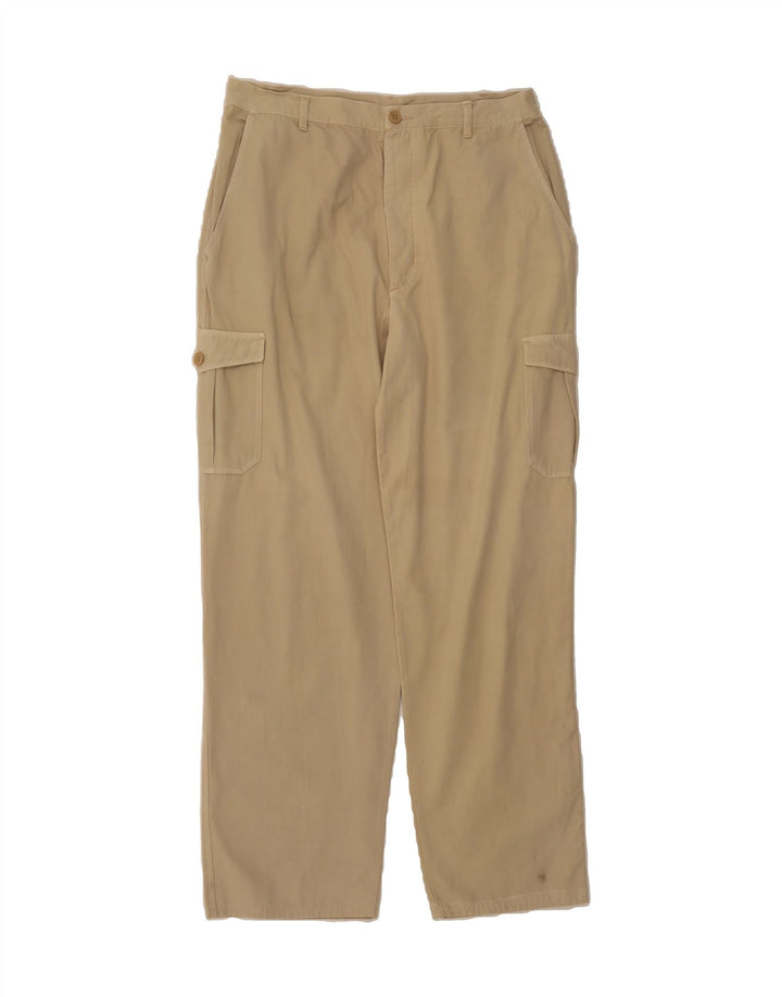 VINTAGE Mens Straight Cargo Trousers Large W32 L30 Beige Cotton Vintage Vintage and Second-Hand Vintage from Messina Hembry 