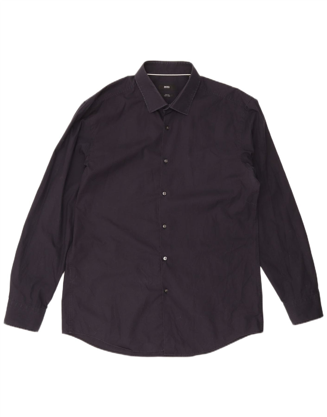 Camisa masculina slim fit HUGO BOSS tamanho 44 17 1/2 XL azul marinho algodão