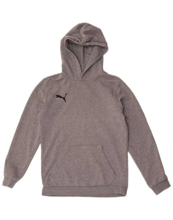 Puma meninos moletom com capuz 13-14 anos algodão manchado cinza