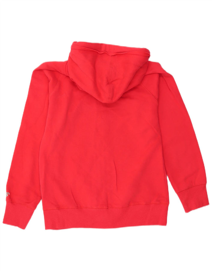 Suéter feminino com capuz e zíper gráfico HOLLISTER Reino Unido 16 grande vermelho