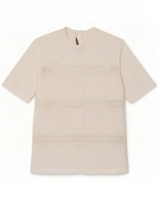 Blusa feminina Naracamicee UK 12 algodão branco médio