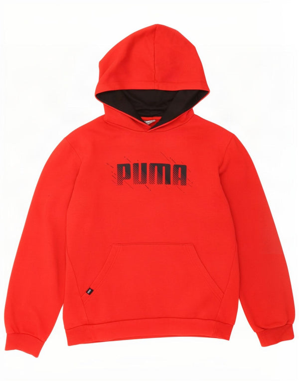 Jumper com capuz gráfico feminino Puma 13-14 anos algodão vermelho