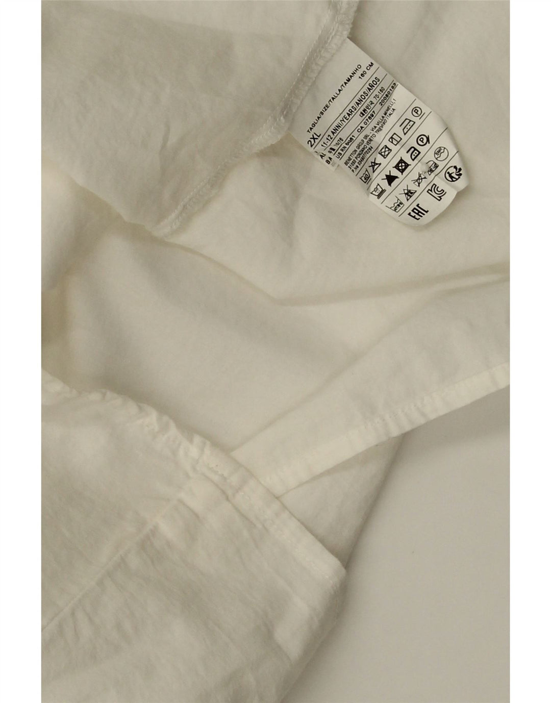 BENETTON Girls Shirt 11-12 Years 2XL  White Cotton Vintage Benetton and Second-Hand Benetton from Messina Hembry 