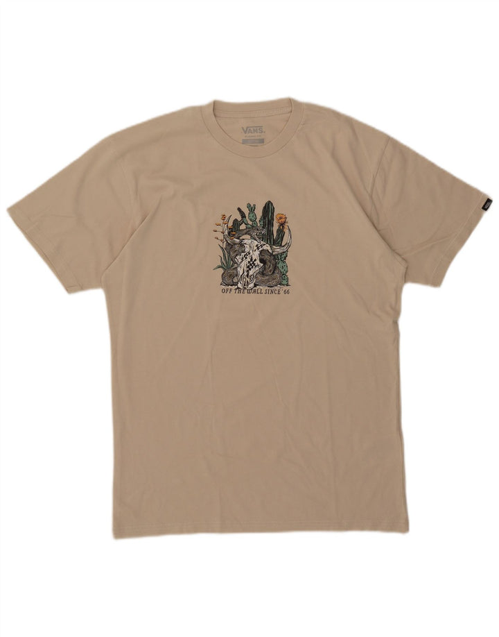 Camiseta Vans Masculina Classic Fit Graphic Top Médio Algodão Bege