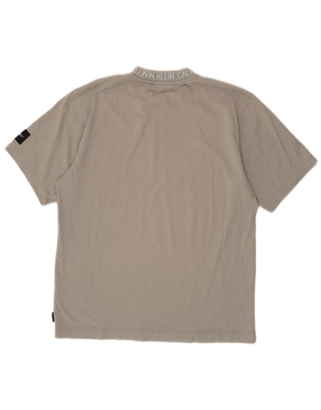 Camiseta masculina Calvin Klein com estampa gráfica cinza médio algodão