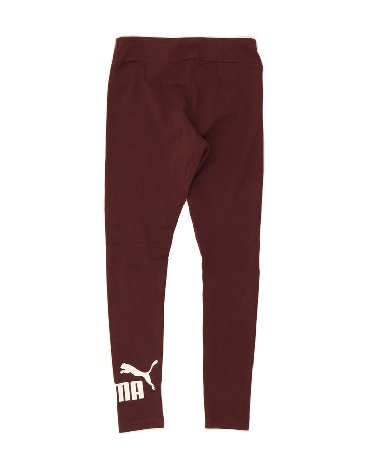 PUMA Womens Graphic Leggings UK 10 Small  Burgundy Cotton Vintage Puma and Second-Hand Puma from Messina Hembry 