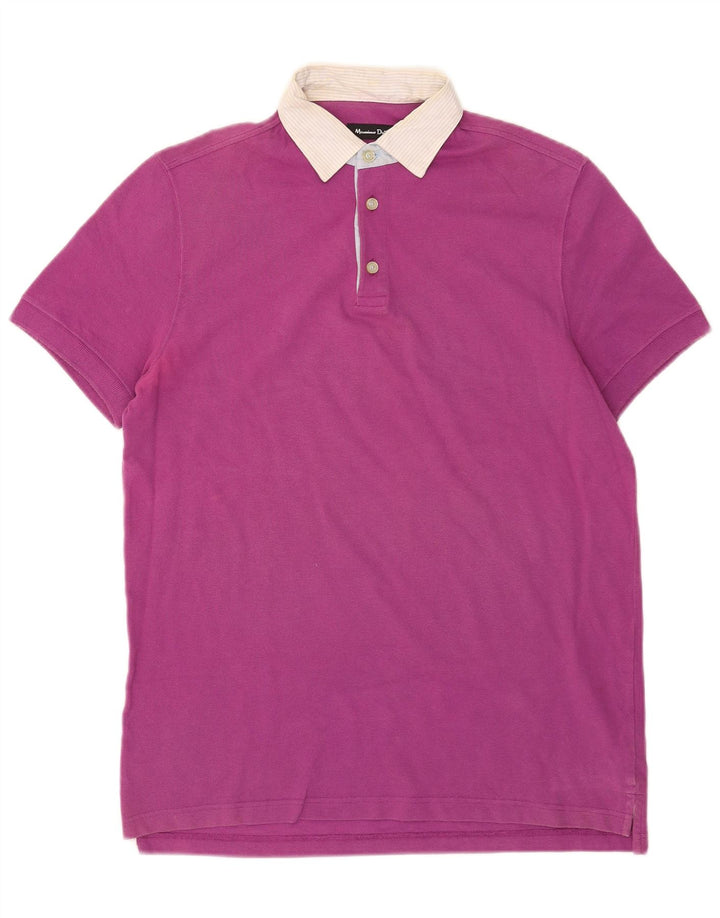 Camisa polo masculina Massimo Dutti médio rosa algodão colorblock