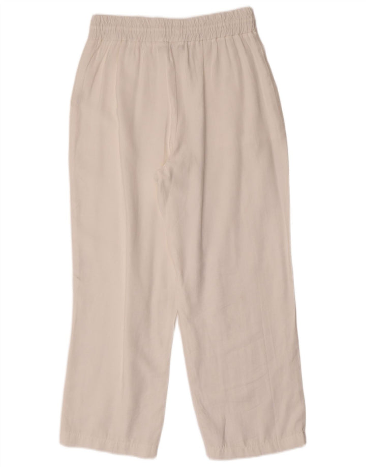Calça feminina Zara cortada pequena W26 L25 branca modal