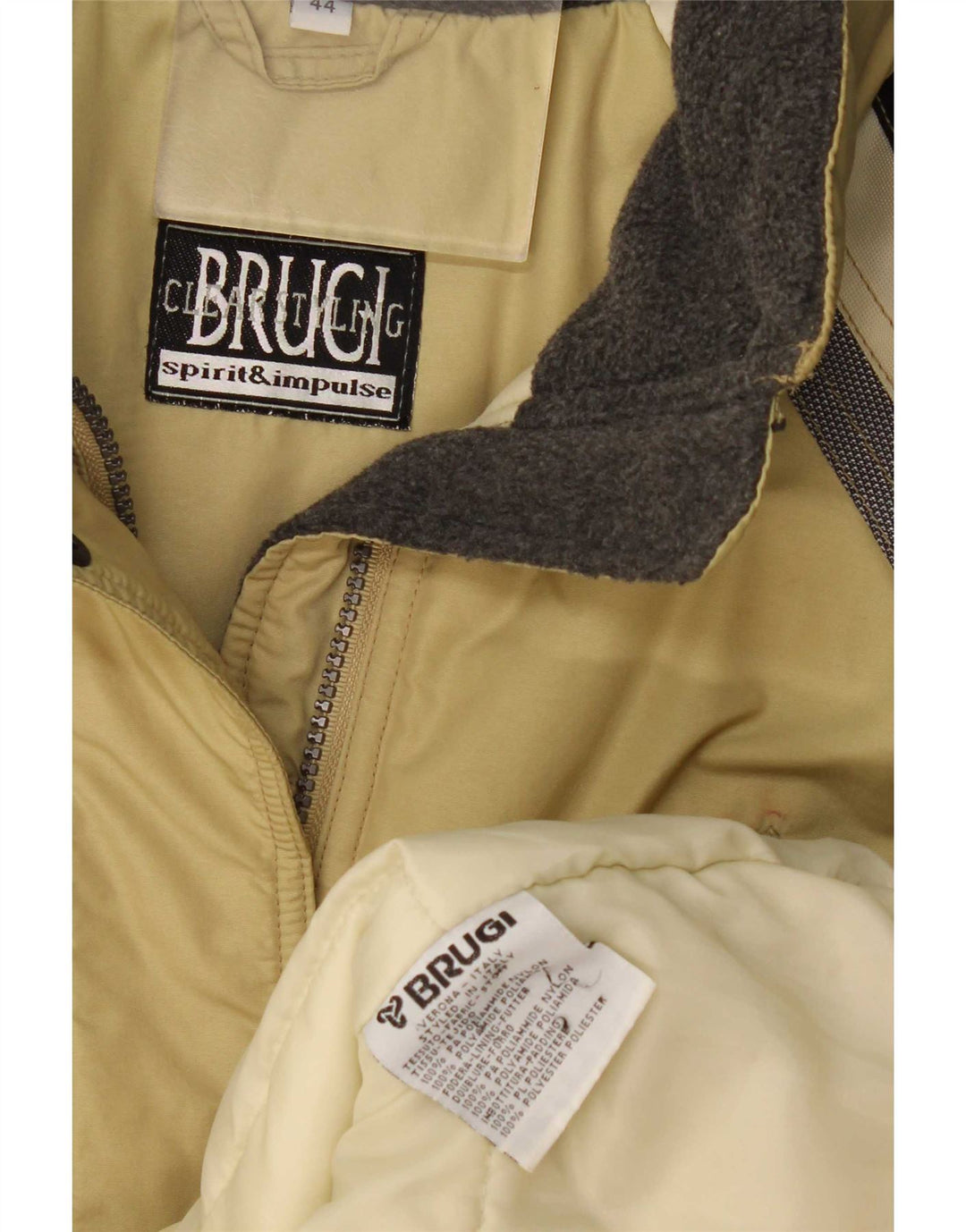 Jaqueta de esqui oversized feminina Brugi IT 44 Medium Beige Colourblock Poliamida