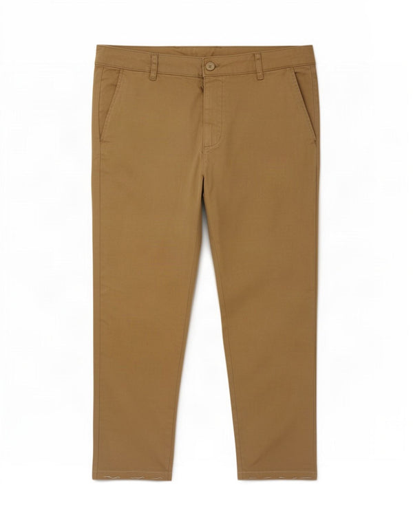 Zara Mens Slim Chino Calças EU 42 Grande W32 L27 Algodão Cáqui