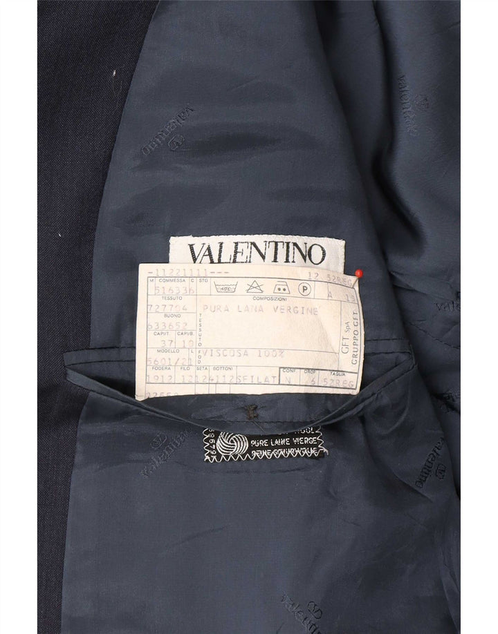 Jaqueta Blazer Masculina Valentino com 2 Botões IT 52 XL Azul Marinho Nova Lã
