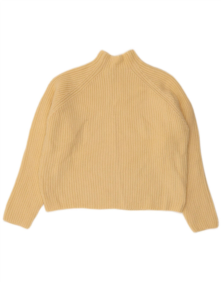 ZARA Suéter feminino superdimensionado com gola de tartaruga Reino Unido 10 pequeno amarelo
