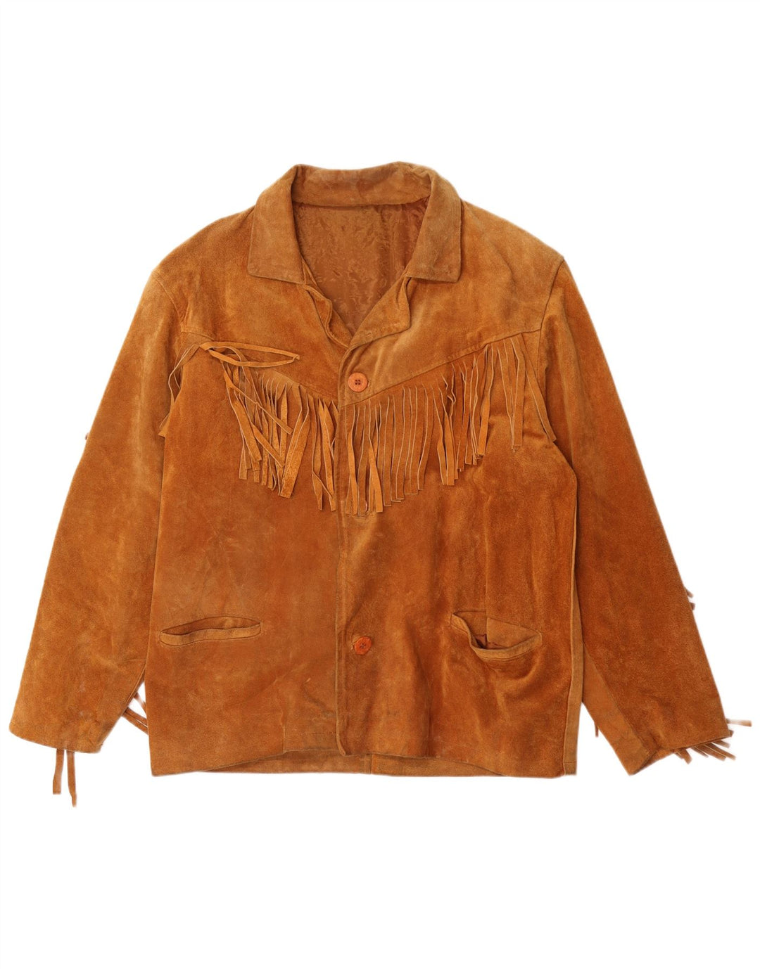 Jaqueta masculina vintage de camurça IT 52 XL marrom cowboy