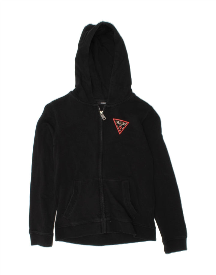 GUESS Girls Zip Hoodie Sweater 7-8 Years Black Cotton Vintage Guess and Second-Hand Guess from Messina Hembry 