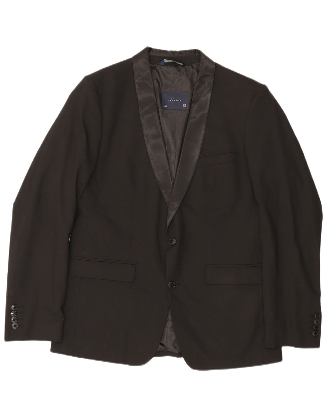 Zara Jaqueta Blazer Masculina com 2 Botões UK 40Grande Preto