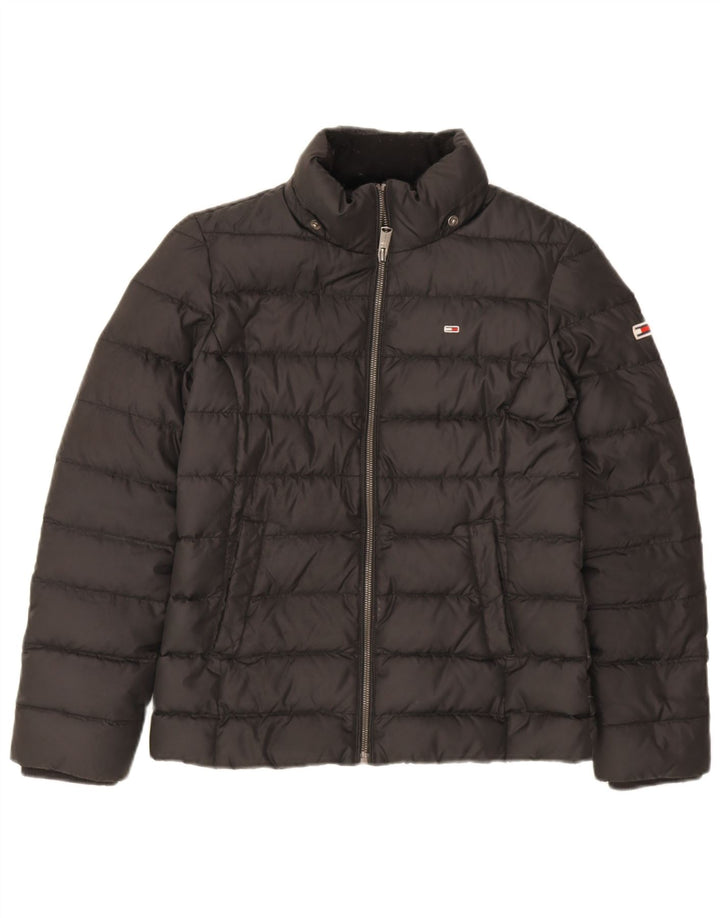 Jaqueta acolchoada masculina Tommy Hilfiger Reino Unido 36 poliéster preto pequeno