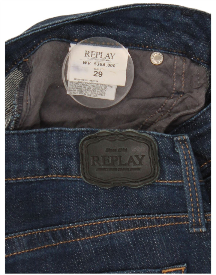 Replay Jeans Slim Feminino W29 L30 Azul Marinho Algodão