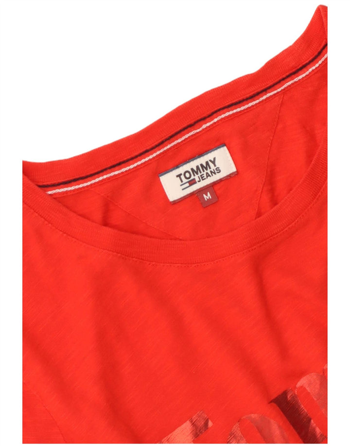 Tommy Hilfiger Camiseta feminina gráfica Top UK 12 Médio Vermelho