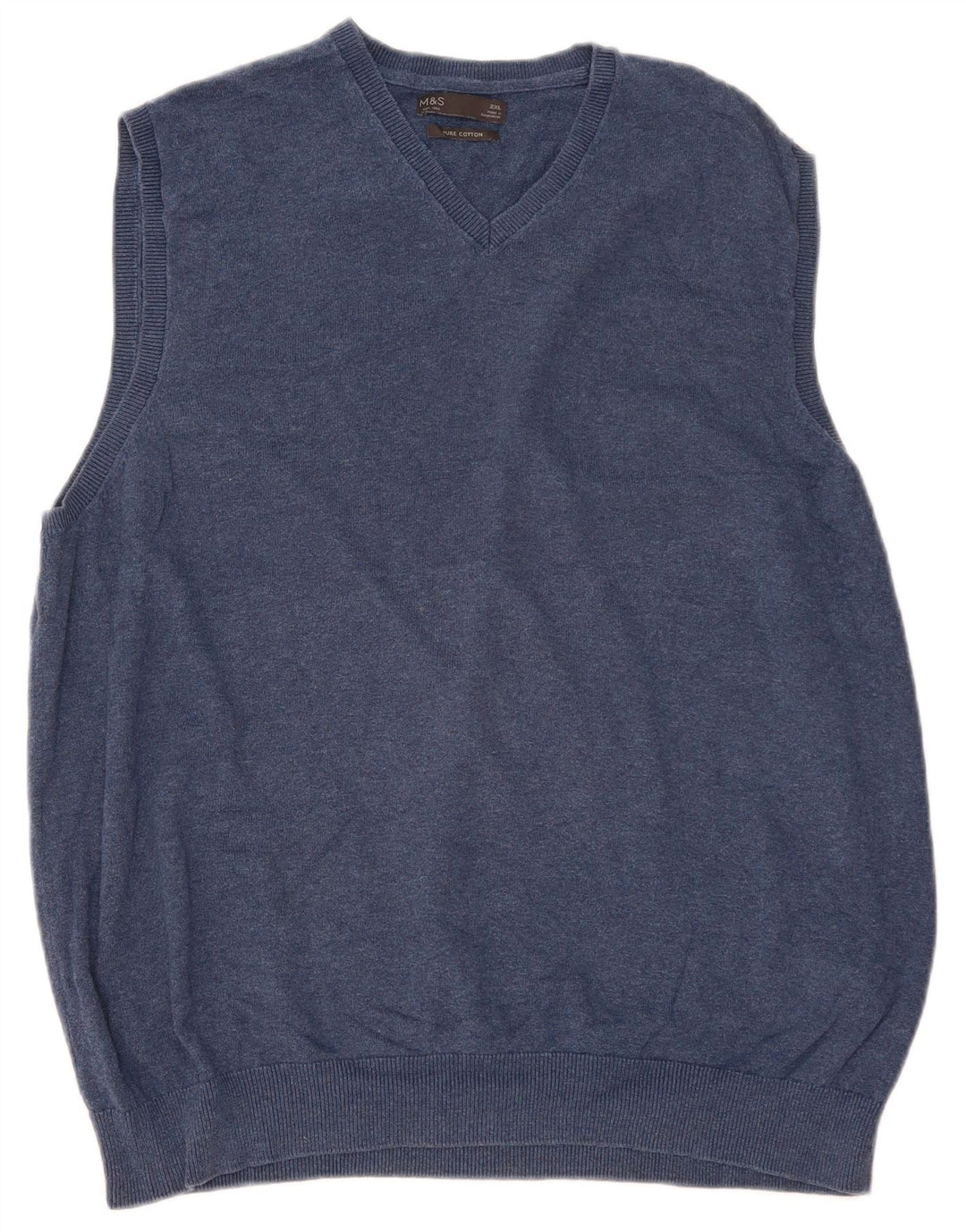 Regata masculina Marks & Spencer com colete 2XL algodão azul marinho