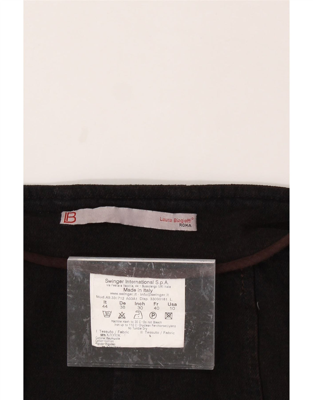 LAURA BIAGIOTTI Womens Straight Skirt IT 44 Medium Brown Cotton Vintage Laura Biagiotti and Second-Hand Laura Biagiotti from Messina Hembry 