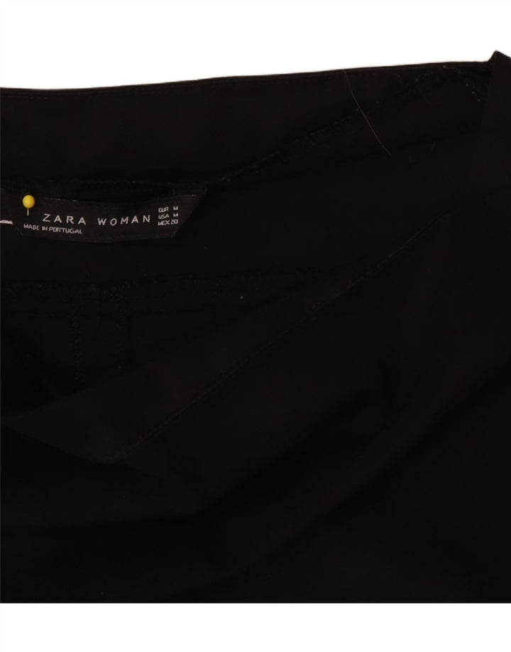 Blusa feminina de manga comprida Zara Top UK 12 algodão preto médio