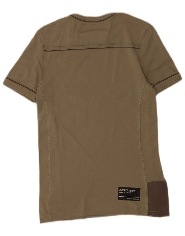 Camiseta gráfica masculina G-Star Top pequeno algodão cáqui