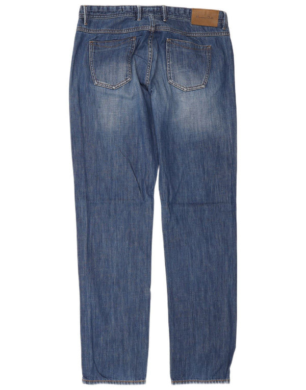 MASSIMO DUTTI Masculino Casual Fit Jeans Reto EU 44 Grande W34 L34 Azul