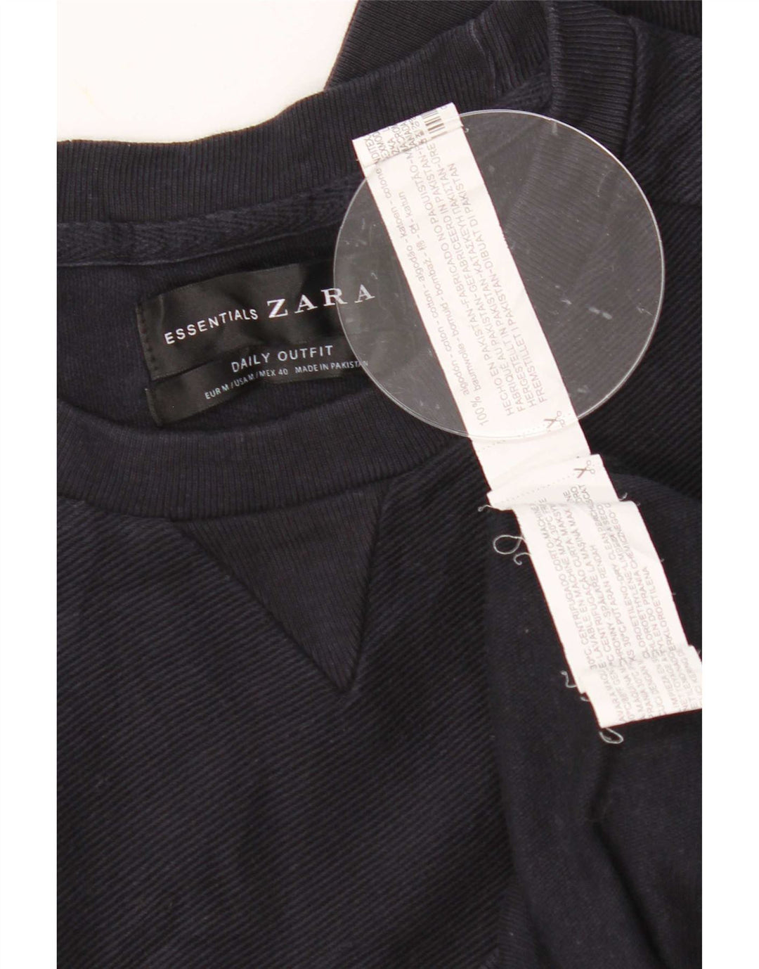 Zara moletom masculino jumper médio azul marinho algodão