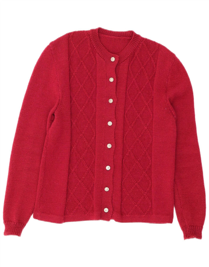 Suéter cardigã feminino VINTAGE UK 14 vermelho médio