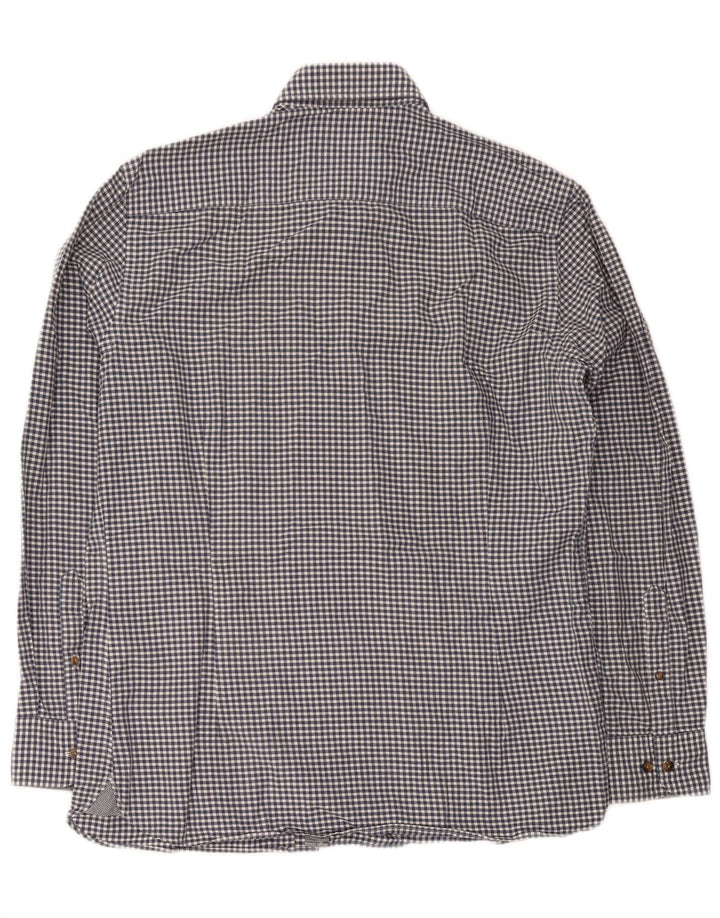 Camisa masculina Hackett grande algodão guingão azul marinho