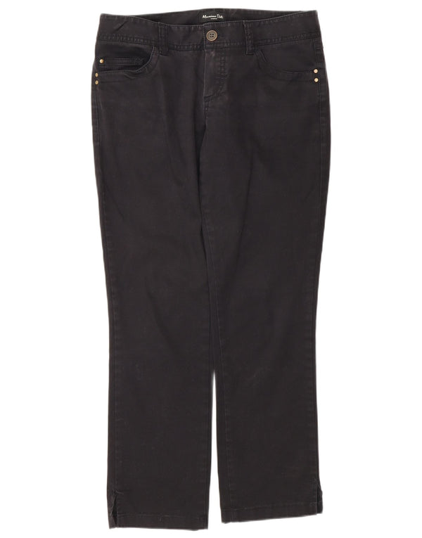 Calça feminina reta casual Massimo Dutti UE 38 pequena W28 L27 preta