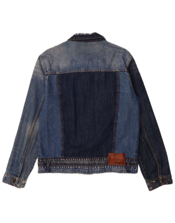 Jaqueta jeans masculina Desigual UK 40 grande algodão azul