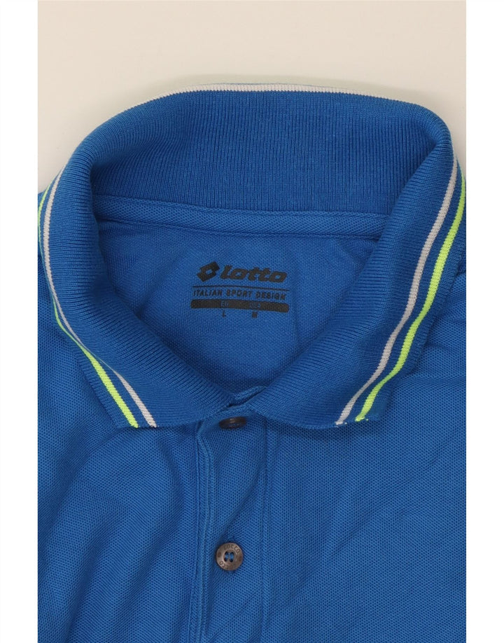 LOTTO Mens Polo Shirt Medium Blue Vintage Lotto and Second-Hand Lotto from Messina Hembry 