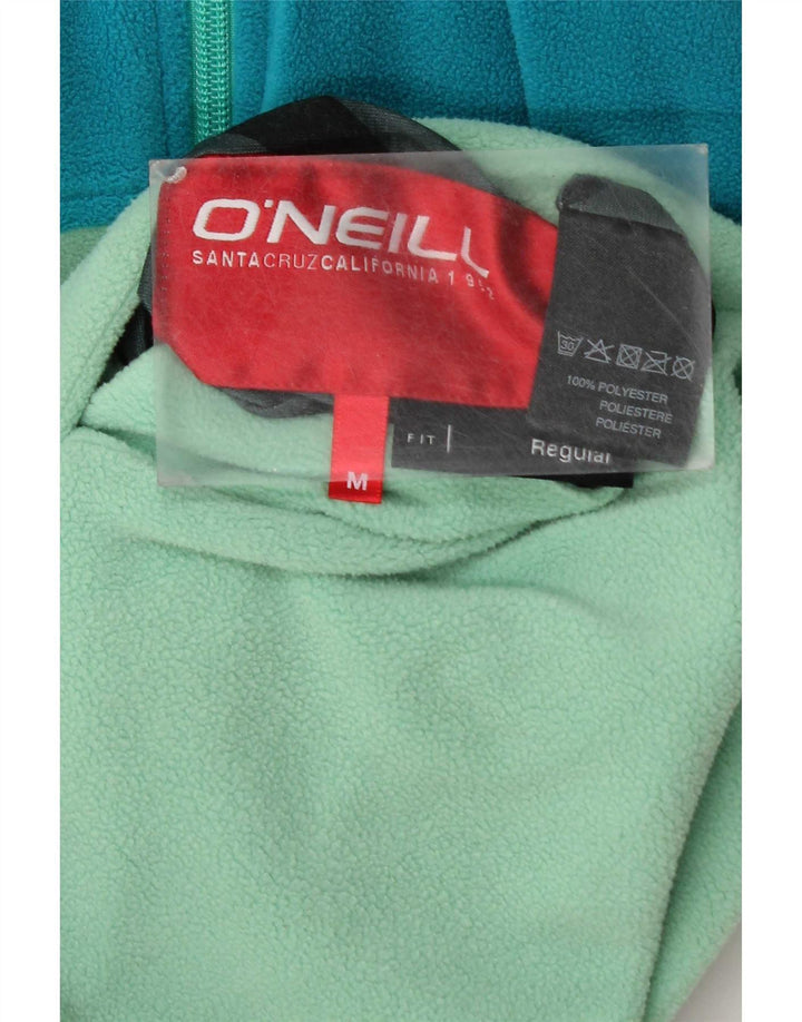 Jaqueta feminina de lã com capuz O'Neill Reino Unido 12 bloco colorido verde médio