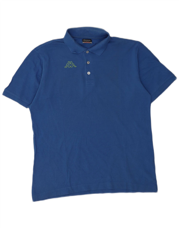 Camisa pólo gráfica masculina Kappa grande algodão azul
