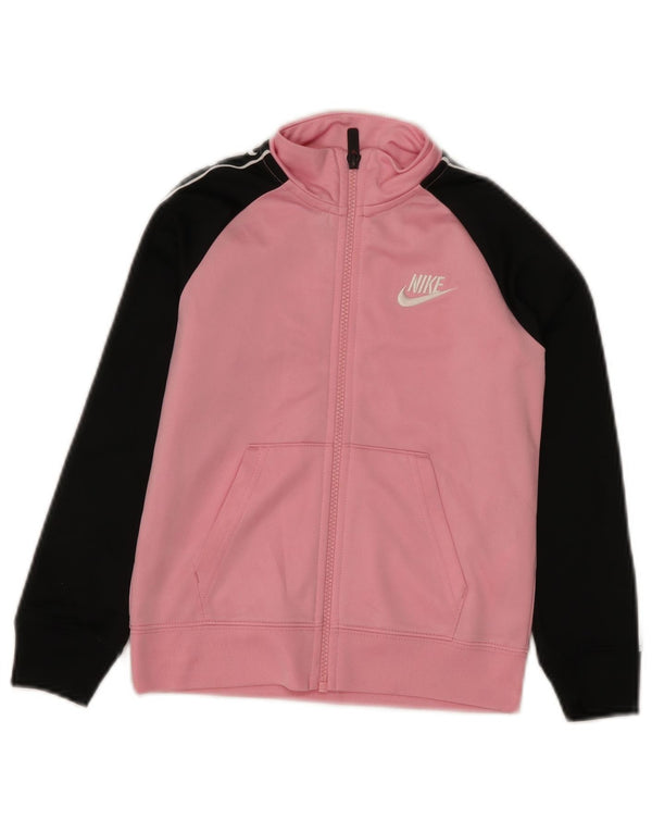 Jaqueta Nike Girls Tracksuit Top 5-6 Anos Médio Rosa Colorblock Poliéster