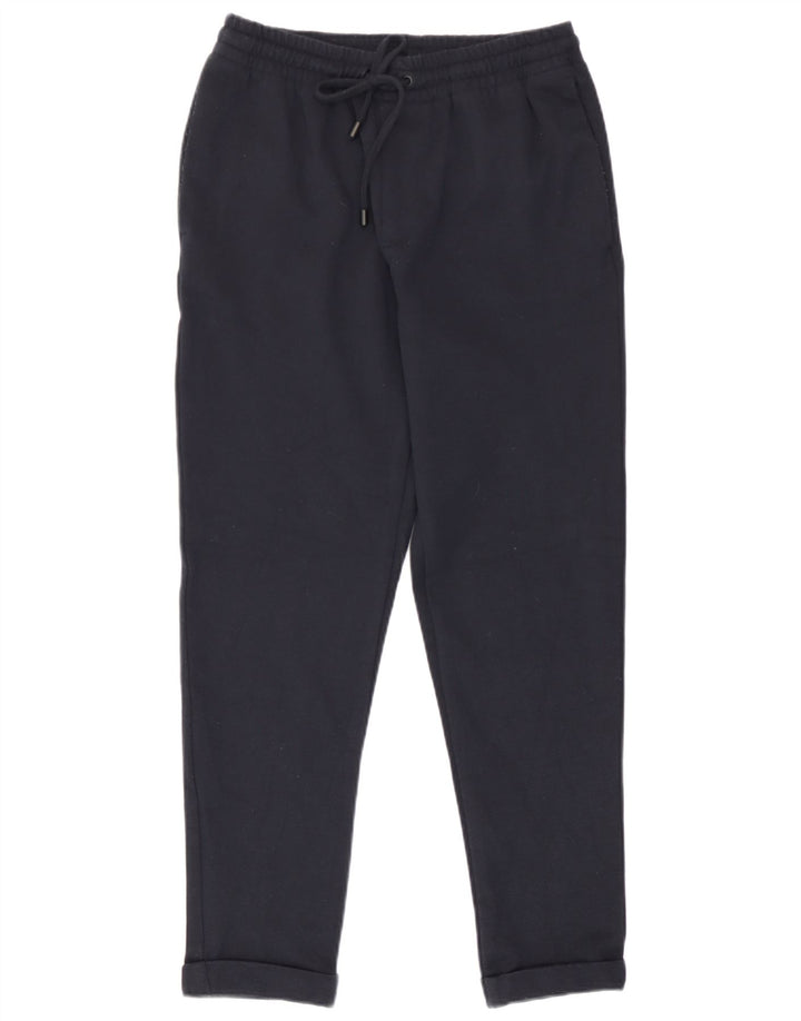 Zara Mens Slim Chino Calças Pequenas W30 L26 Azul Marinho