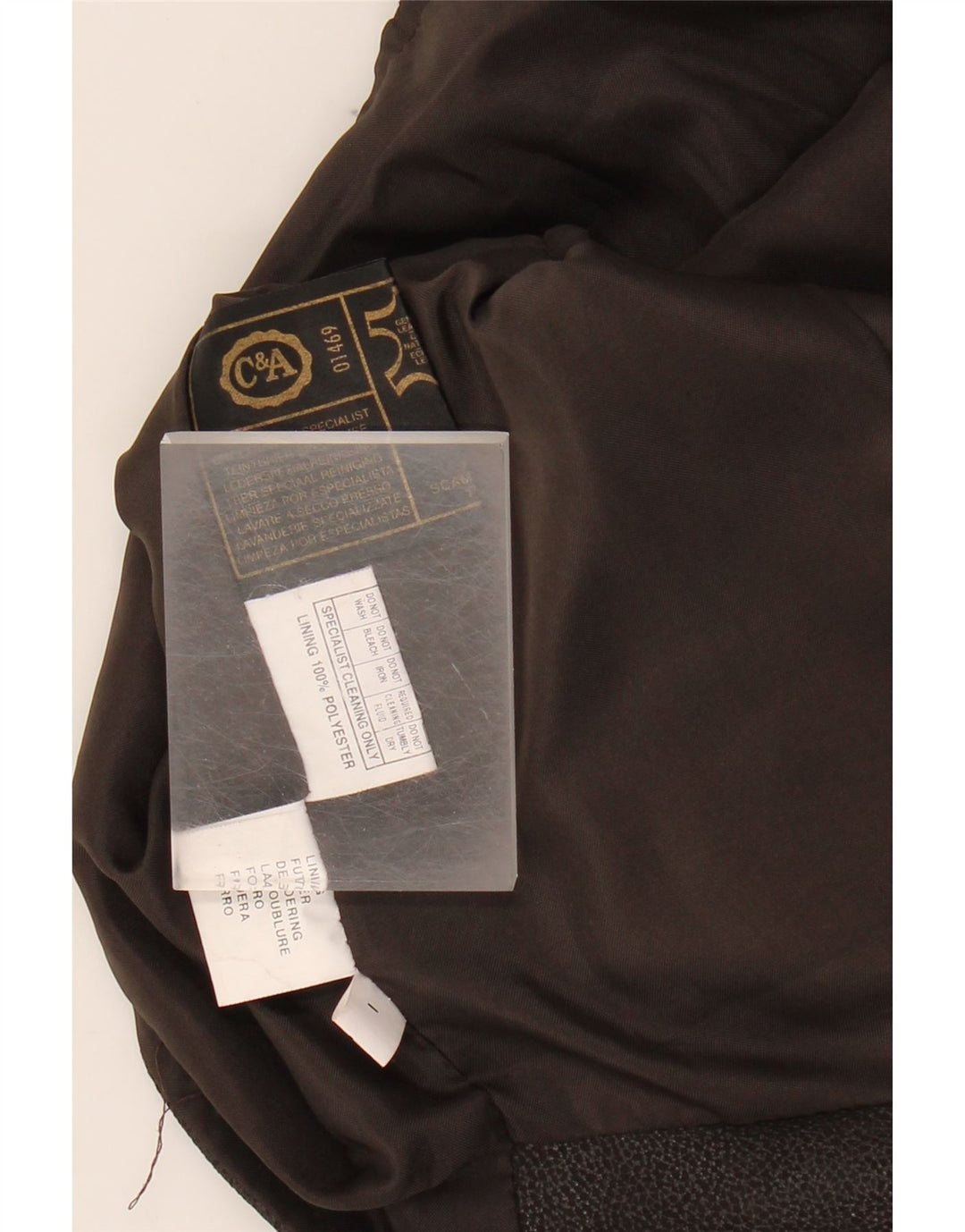 Colete de couro masculino C&A UK 40 grande couro marrom