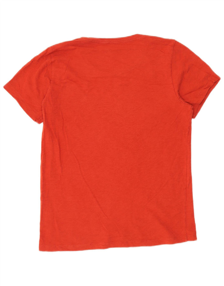 J. CREW Camiseta feminina gráfica Top UK 14 algodão vermelho médio