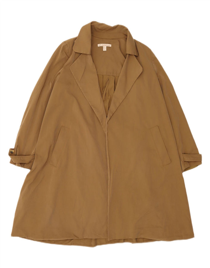 Casaco impermeável feminino vintage UK 10 pequeno marrom
