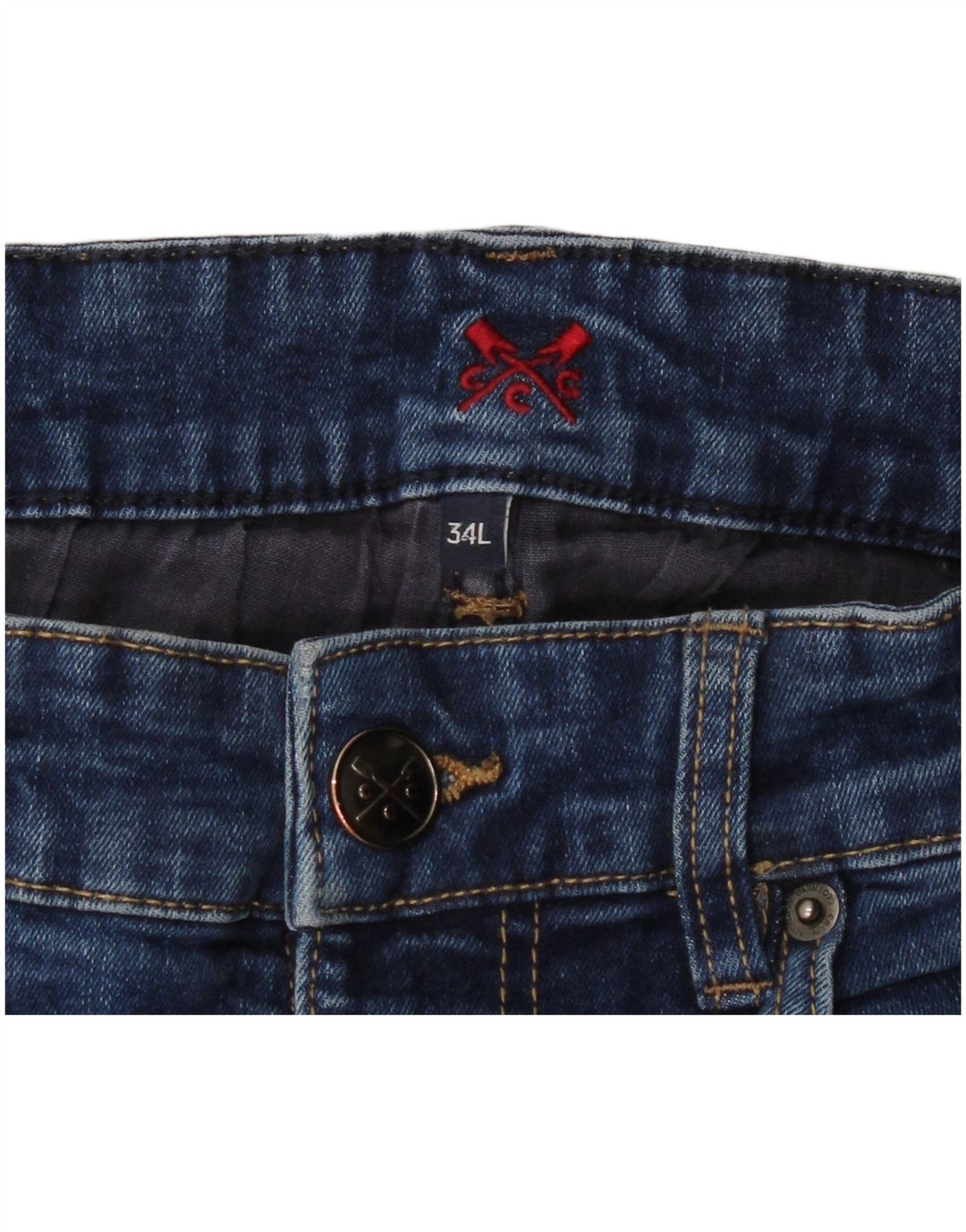 Crew Clothing Masculino Slim Jeans W32 L34 Azul