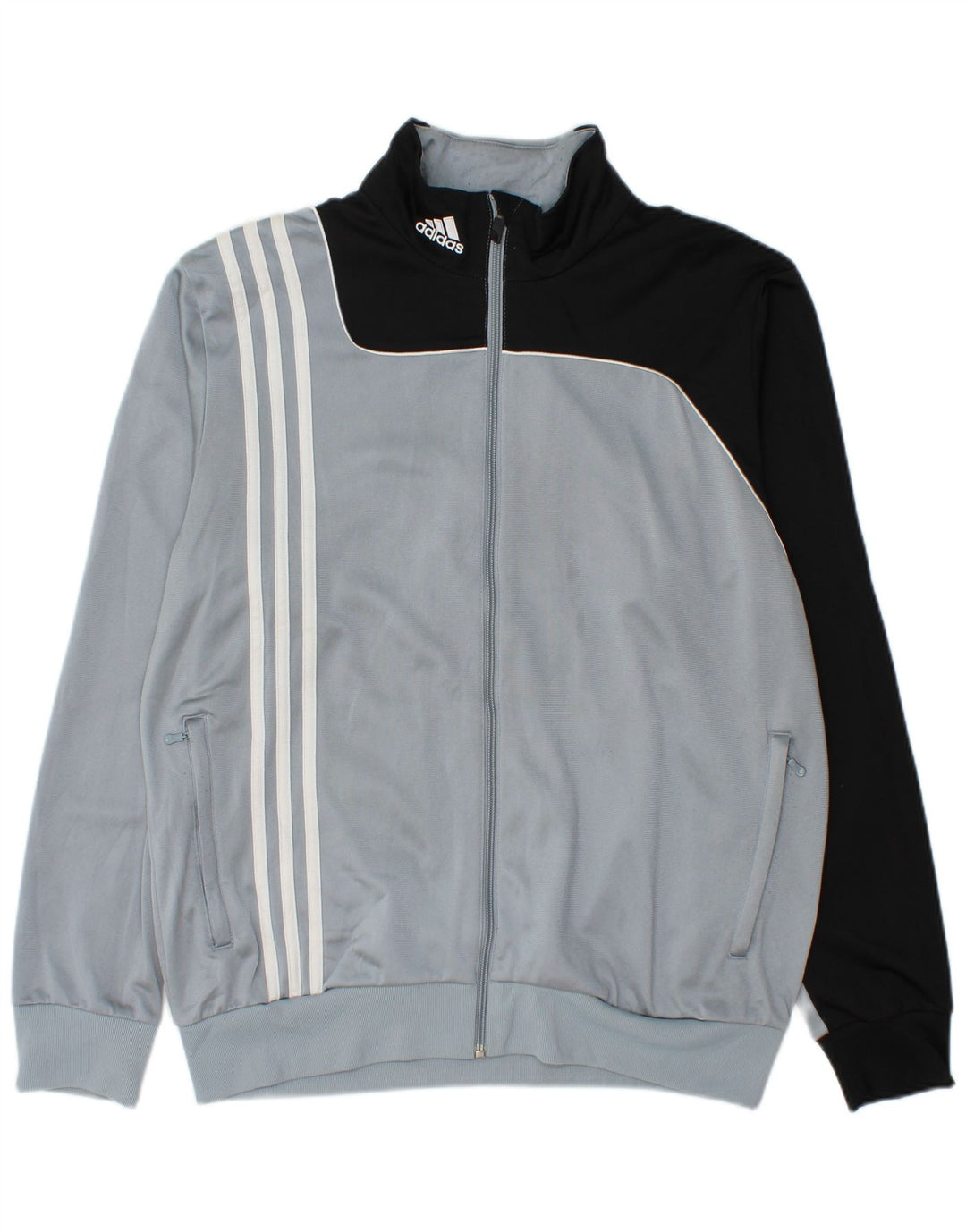 Adidas Mens Tracksuit Top Jacket UK 40/42 Cinza Médio Colourblock Poliéster