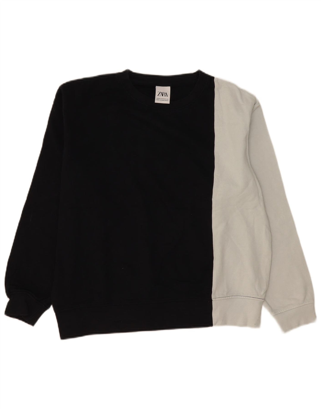 Zara Moletom Masculino Jumper Médio Preto Colorblock