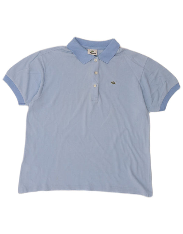 Camisa polo feminina Lacoste tamanho 42 grande algodão azul