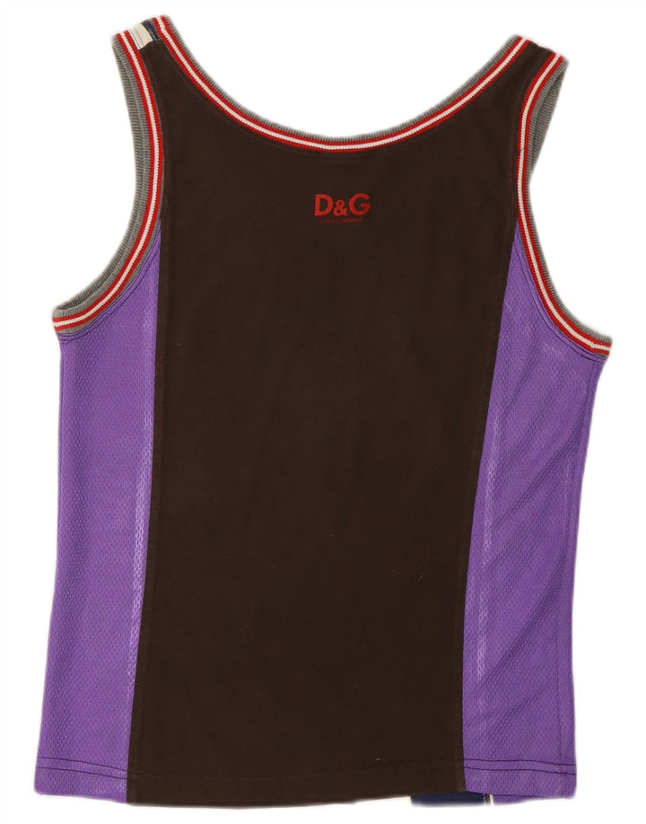 Colete gráfico feminino Dolce & Gabbana Top UK 12 Médio Roxo Designer